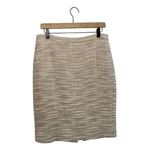 J. Crew Beige and Cream Textured Pencil Skirt